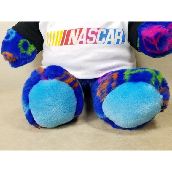 Nascar Build A Bear Peace Sign 14" Teddy Bear Blue 2009 Plush Stuffed Animal Vtg - Picture 4 of 12